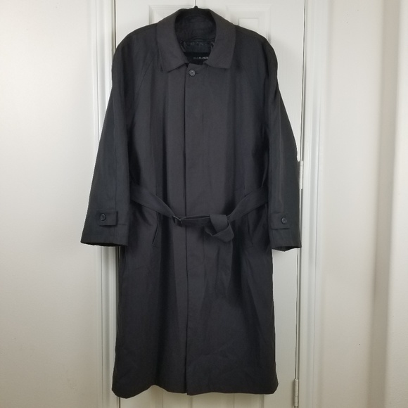 Bill Blass Trench Coat Sz 42 Short Black Brown